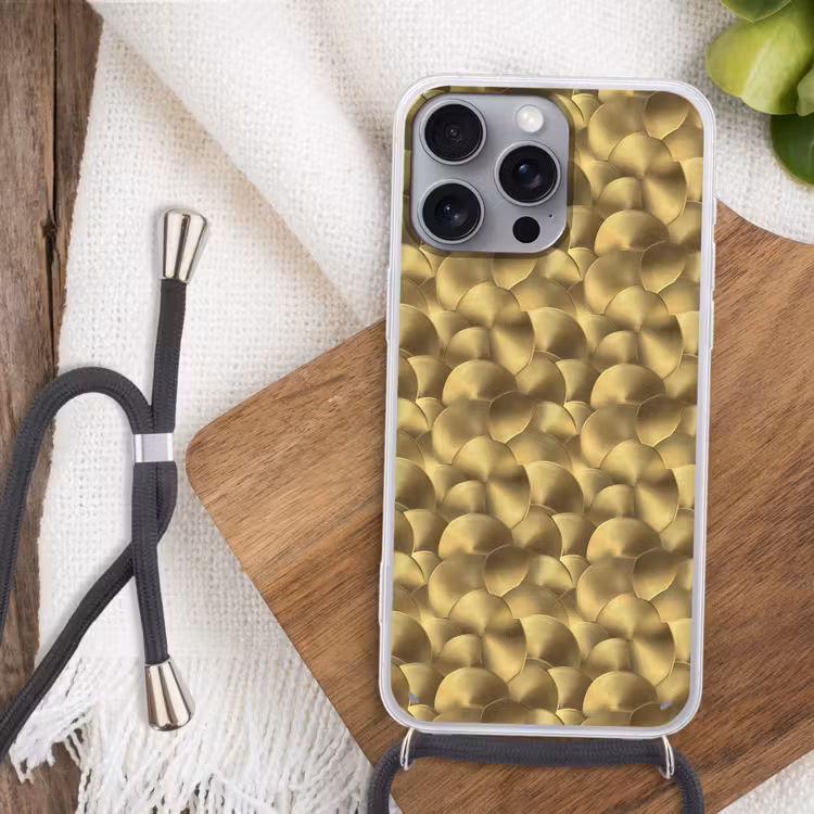 Modern - Cirkel - Goud Hoesje iPhone 16 Pro Max met koord klein 804 -sfeer4
