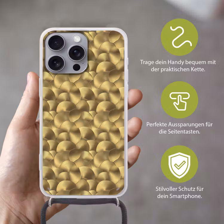 Modern - Cirkel - Goud Hoesje iPhone 16 Pro Max met koord klein 804 -sfeer2_DE