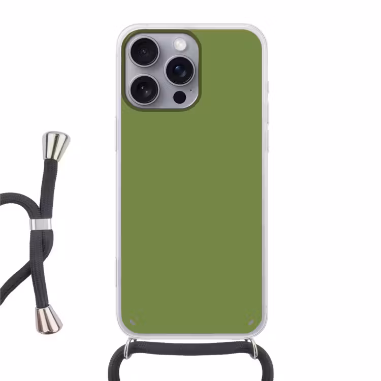 Moss - Green - Groen Hoesje iPhone 16 Pro Max met koord klein 804 -3d