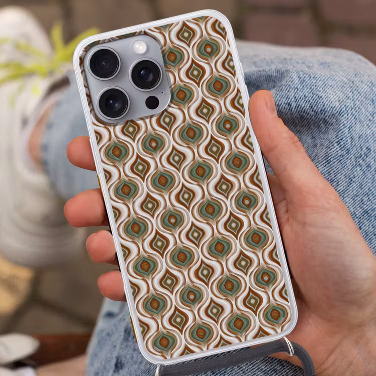 Motief - Patroon - Kleurrijk Hoesje iPhone 16 Pro Max met koord klein 804 -sfeer3