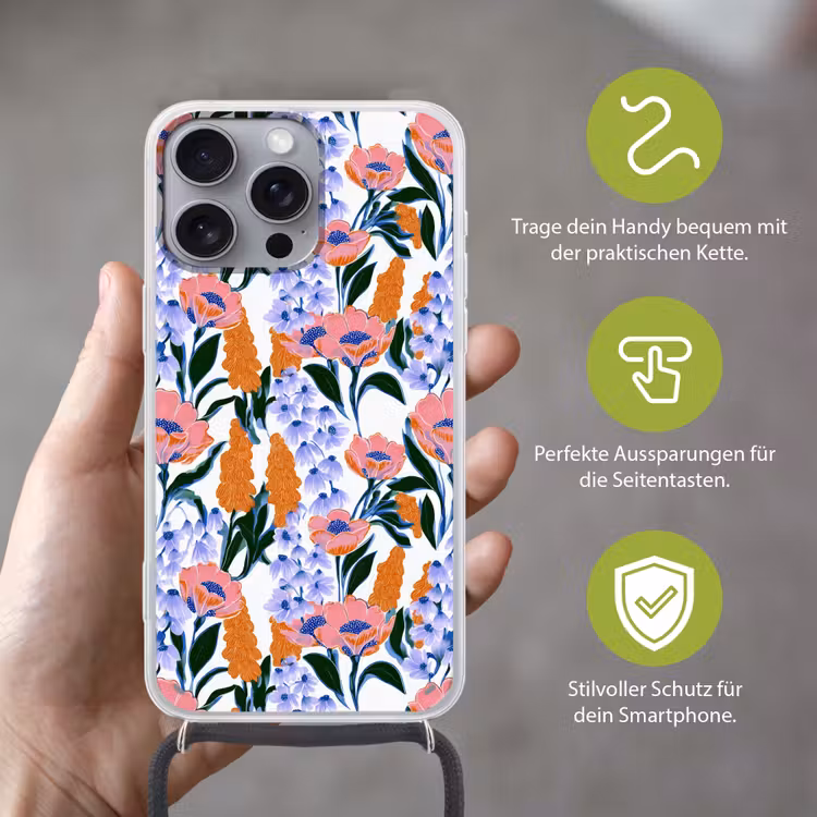 Patroon - Aquarel - Kleurrijk Hoesje iPhone 16 Pro Max met koord klein 804 -sfeer2_DE