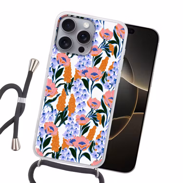 Patroon - Aquarel - Kleurrijk Hoesje iPhone 16 Pro Max met koord klein 804 -sfeer1