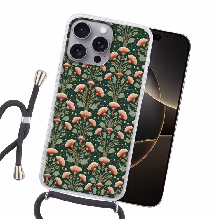 Patroon - Botanisch - Kleurrijk Hoesje iPhone 16 Pro Max met koord klein 804 -sfeer1
