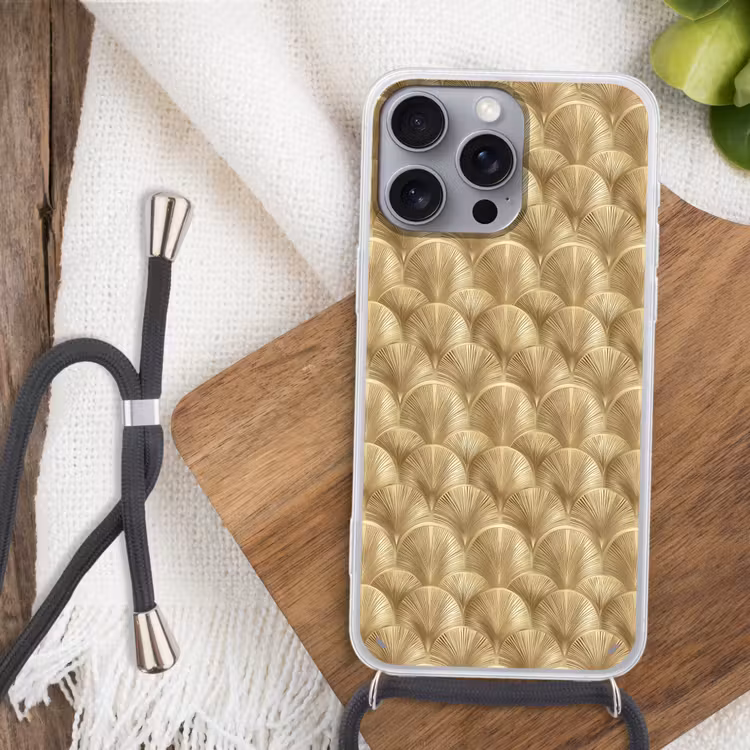 Patroon - Waaier - Goud Hoesje iPhone 16 Pro Max met koord klein 804 -sfeer4