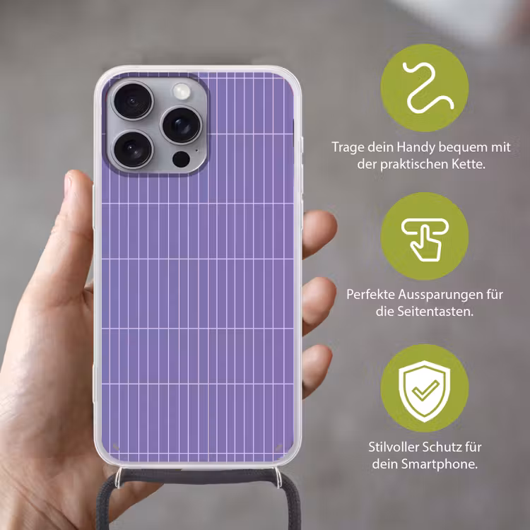 Patroon - Tegel - Lila Hoesje iPhone 16 Pro Max met koord klein 804 -sfeer2_DE