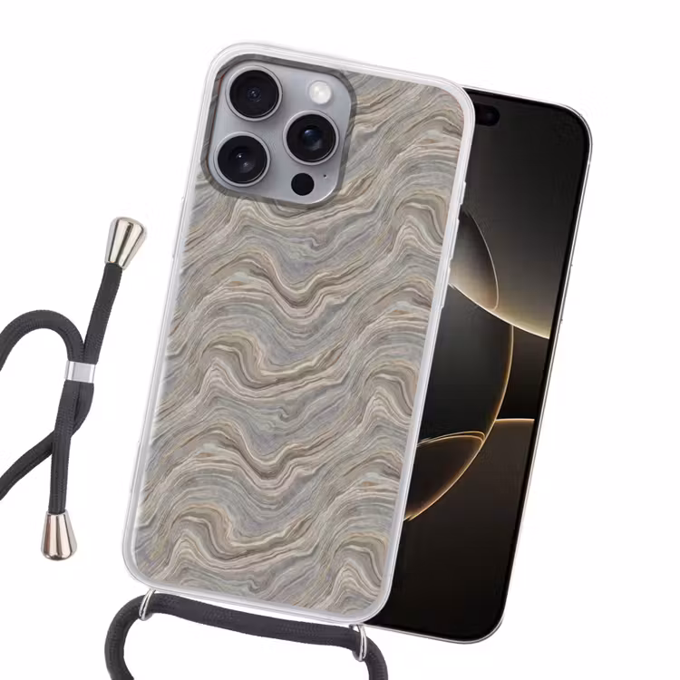 Patroon - Sereen - Paars - Groen Hoesje iPhone 16 Pro Max met koord klein 804 -sfeer1