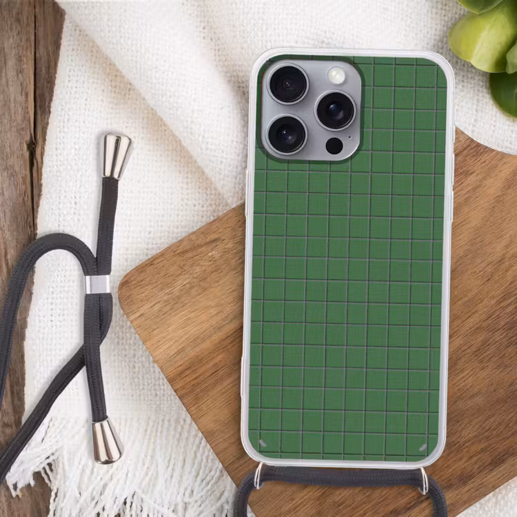 Patroon - Tegels - Groen Hoesje iPhone 16 Pro Max met koord klein 804 -sfeer4
