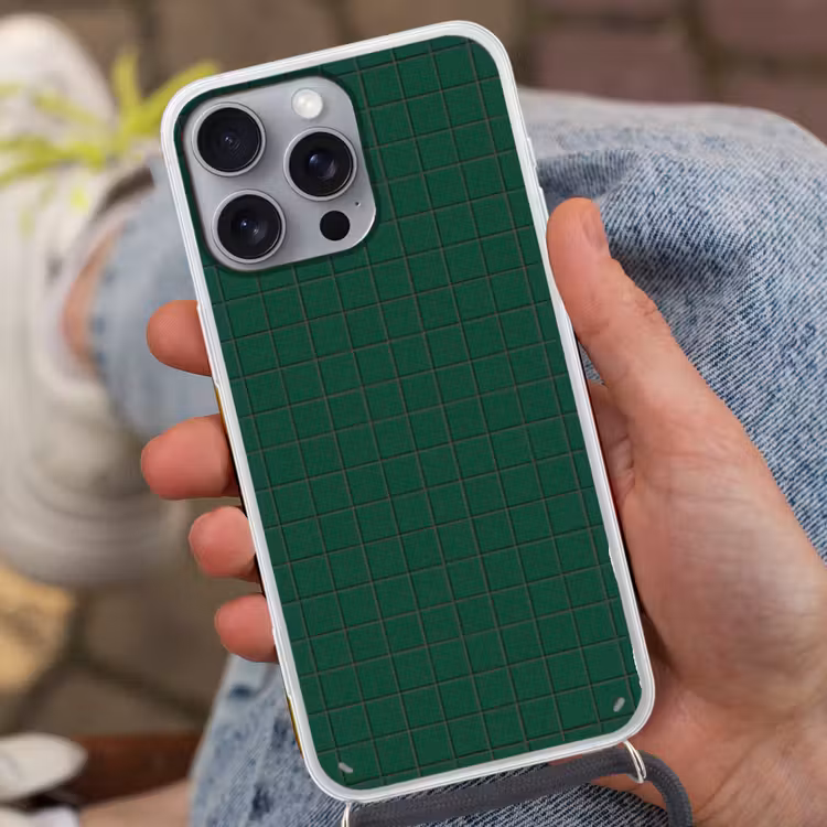 Patroon - Tegels - Dennen - Groen Hoesje iPhone 16 Pro Max met koord klein 804 -sfeer3