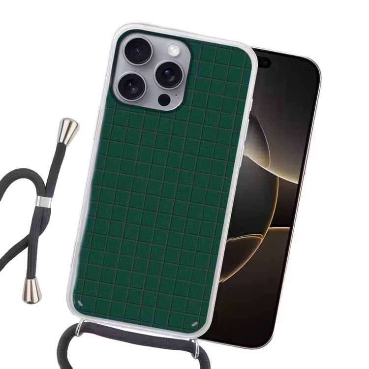 Patroon - Tegels - Dennen - Groen Hoesje iPhone 16 Pro Max met koord klein 804 -sfeer1