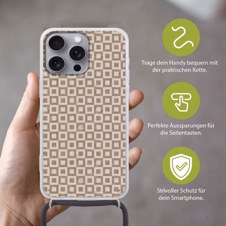 Patroon - Marmer - Beige Hoesje iPhone 16 Pro Max met koord klein 804 -sfeer2_DE
