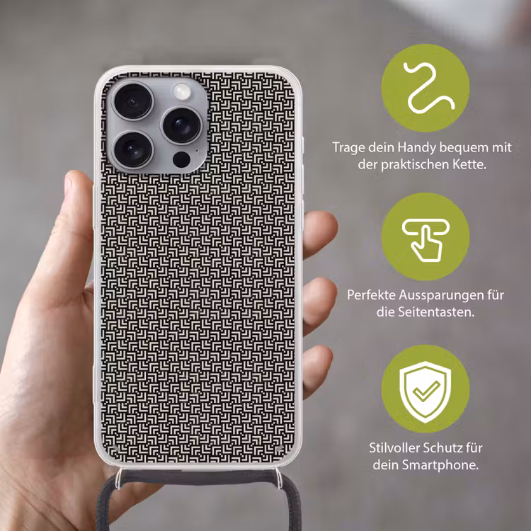 Patroon - Marmer - Zwart Hoesje iPhone 16 Pro Max met koord klein 804 -sfeer2_DE