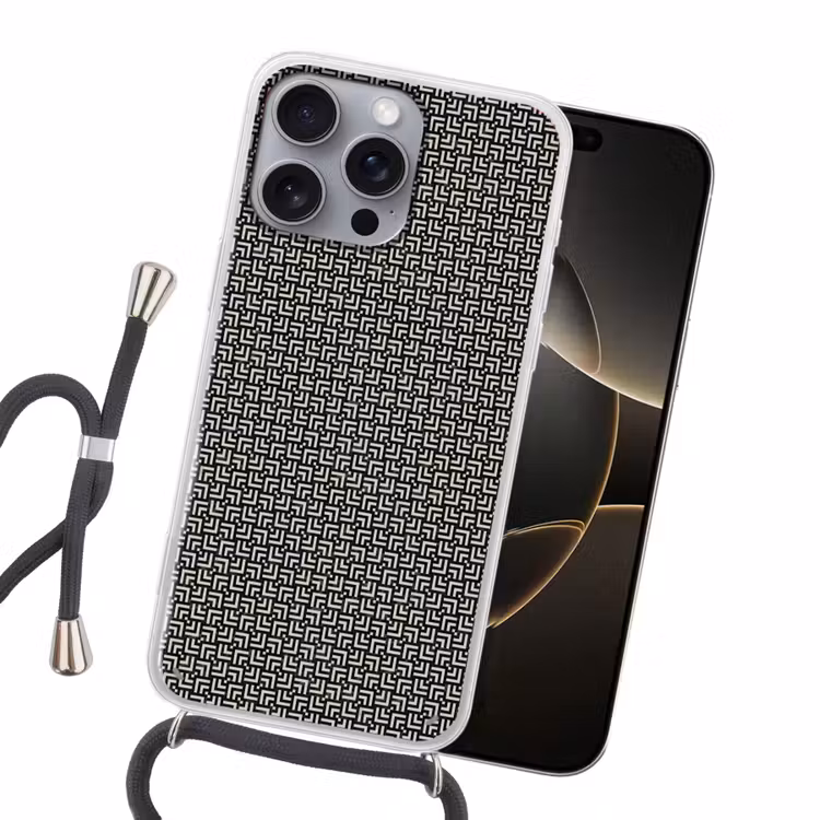 Patroon - Marmer - Zwart Hoesje iPhone 16 Pro Max met koord klein 804 -sfeer1