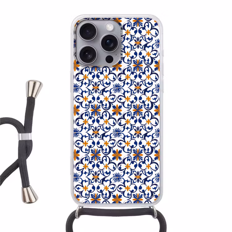 Patroon - Modern - Kleurrijk Hoesje iPhone 16 Pro Max met koord klein 804 -3d