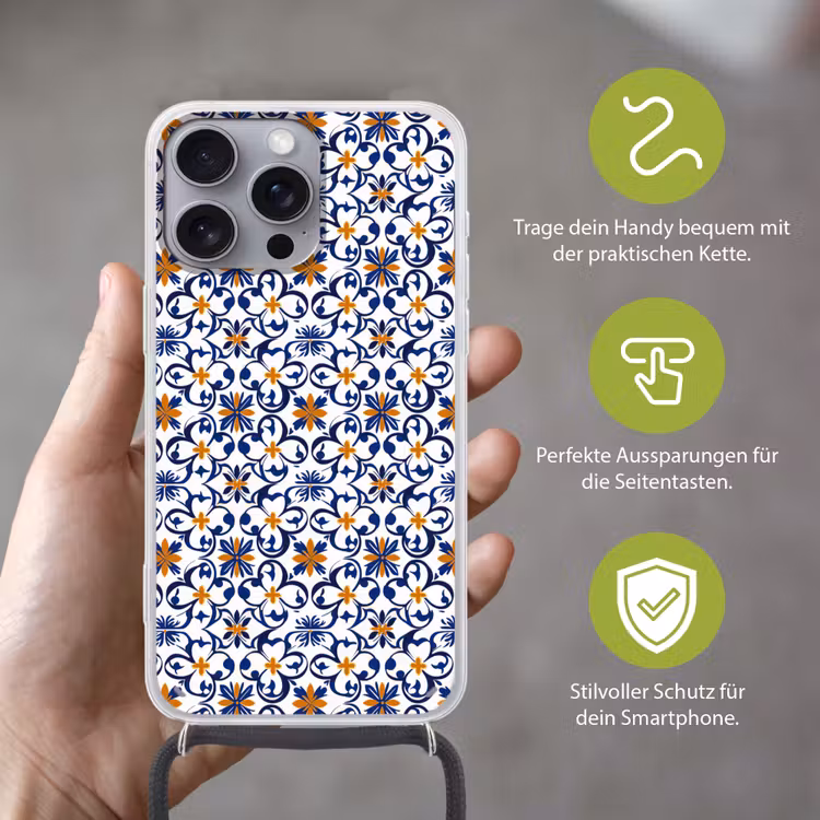 Patroon - Modern - Kleurrijk Hoesje iPhone 16 Pro Max met koord klein 804 -sfeer2_DE