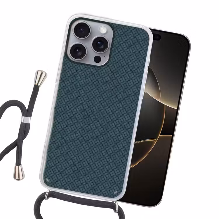 Patroon - Mozaïek - Groen Hoesje iPhone 16 Pro Max met koord klein 804 -sfeer1