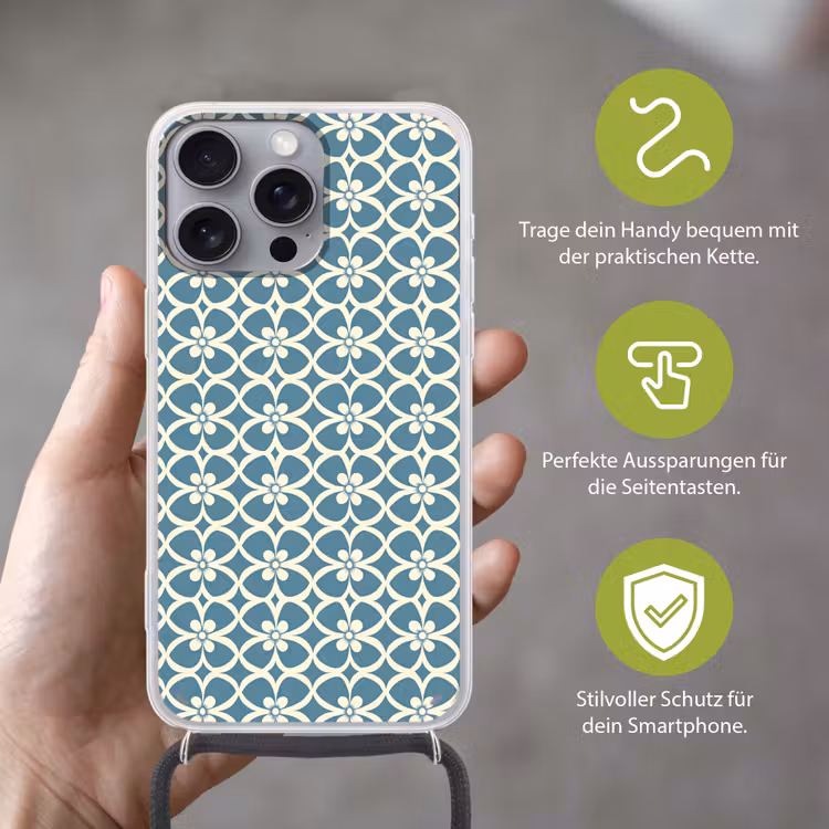Patroon - Symmetrisch - Blauw Hoesje iPhone 16 Pro Max met koord klein 804 -sfeer2_DE