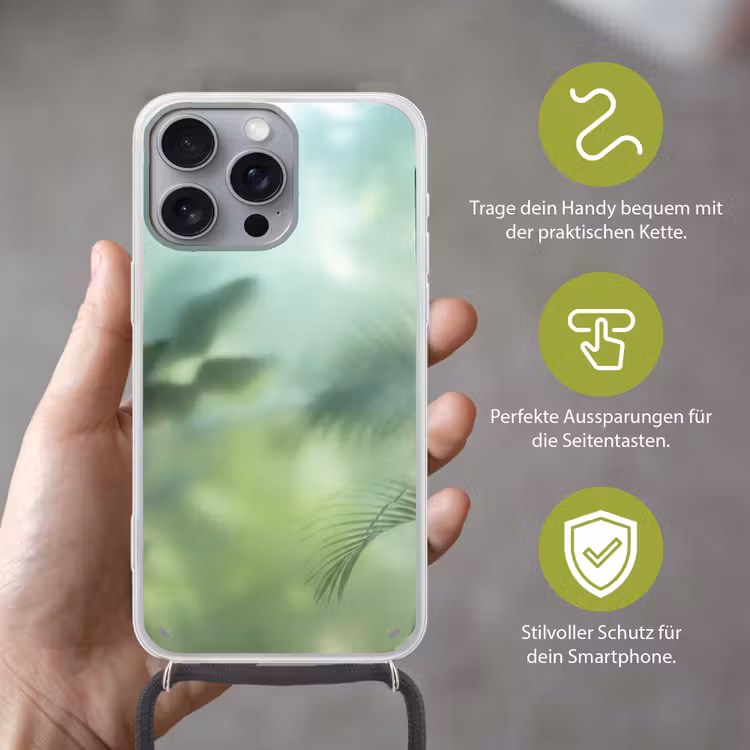 Natuur - Vervaagd - Groen - Abstract - Modern Hoesje iPhone 16 Pro Max met koord klein -sfeer2_DE