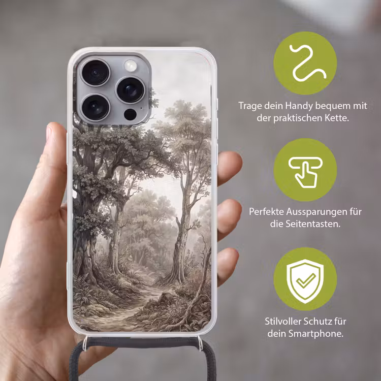 Natuur - Bos - Eik Hoesje iPhone 16 Pro Max met koord klein -sfeer2_DE