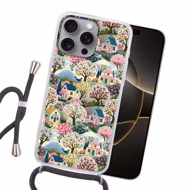 Nostalgisch - Idyllisch - Kleurrijk Hoesje iPhone 16 Pro Max met koord klein 804 -sfeer1