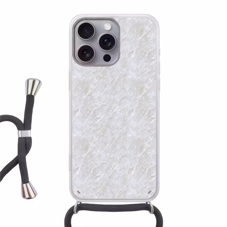 Oppervlakte - Textuur - Grijs Hoesje iPhone 16 Pro Max met koord klein 804 -3d