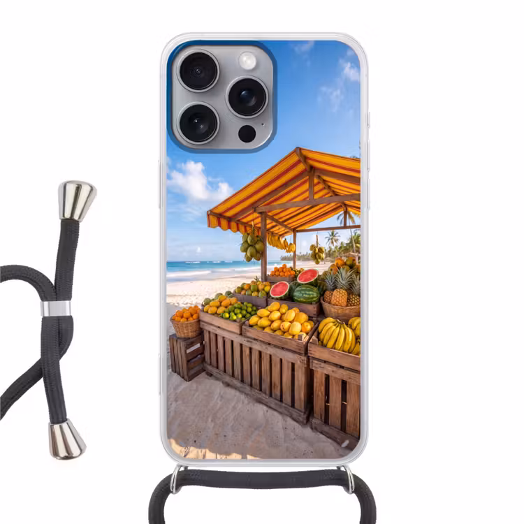 Handyhülle mit Band - Obst – Strand – Tropisch - Fruit - Strand - Tropisch Hoesje iPhone 16 Pro Max met koord klein