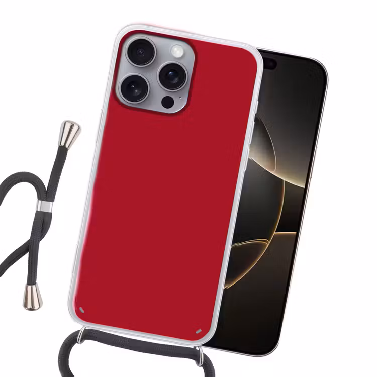 Ogen - Patroon - Roze - Donkerrood Hoesje iPhone 16 Pro Max met koord klein 804 -sfeer1