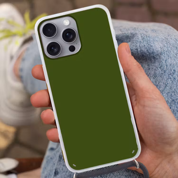 Olive - Drab - Groen Hoesje iPhone 16 Pro Max met koord klein 804 -sfeer3