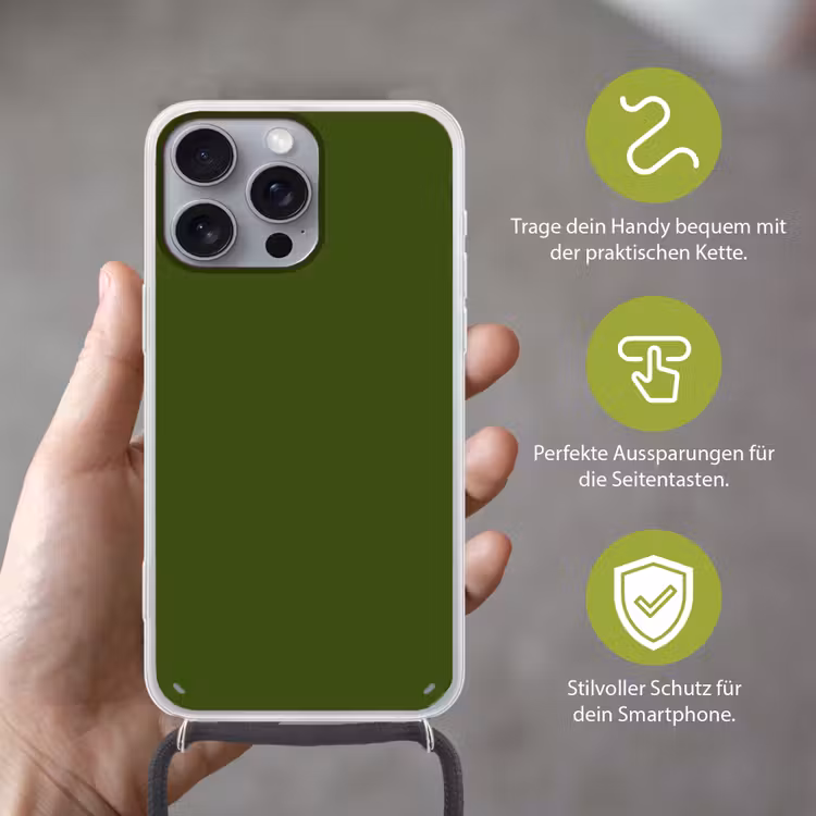 Olive - Drab - Groen Hoesje iPhone 16 Pro Max met koord klein 804 -sfeer2_DE