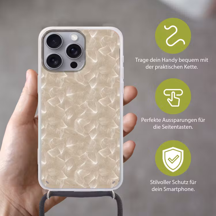 Organisch - Textuur - Beige Hoesje iPhone 16 Pro Max met koord klein 804 -sfeer2_DE