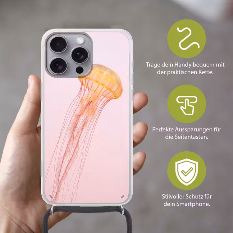 Sierlijk - Kwal - Roze Hoesje iPhone 16 Pro Max met koord klein -sfeer2_DE