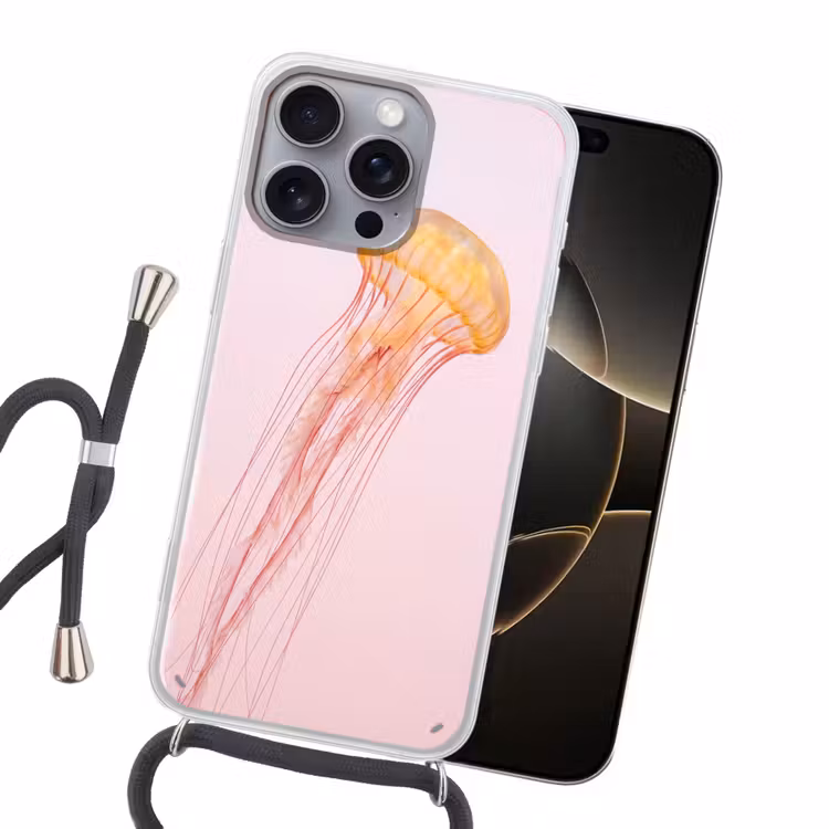 Sierlijk - Kwal - Roze Hoesje iPhone 16 Pro Max met koord klein -sfeer1