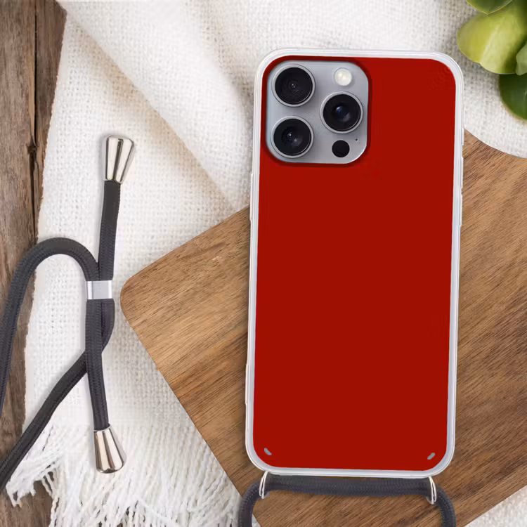 Oxblood - Maroon - Rood Hoesje iPhone 16 Pro Max met koord klein 804 -sfeer4