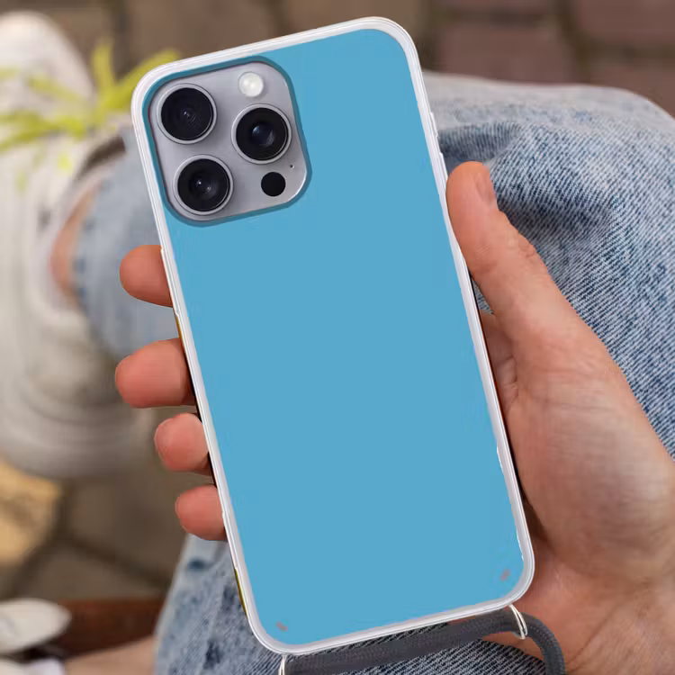 Ocean - Teal - Blauw Hoesje iPhone 16 Pro Max met koord klein 804 -sfeer3