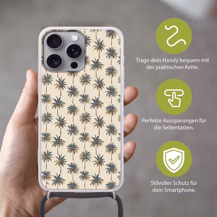 Palmbomen - Tropisch - Groen Hoesje iPhone 16 Pro Max met koord klein 804 -sfeer2_DE