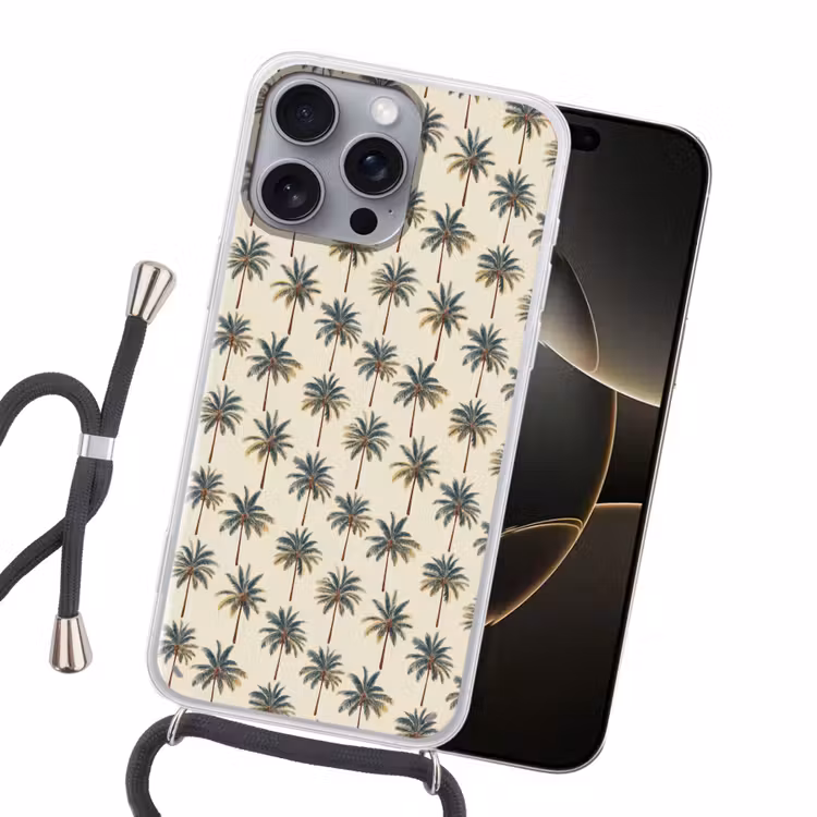 Palmbomen - Tropisch - Groen Hoesje iPhone 16 Pro Max met koord klein 804 -sfeer1