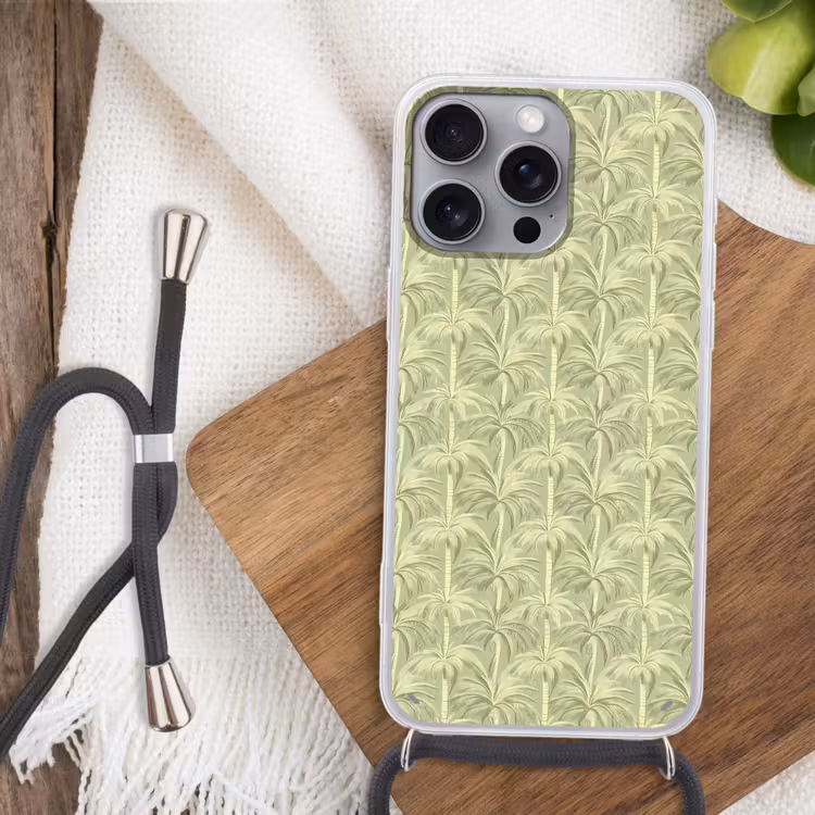 Palmwoud - Tropisch - Groen Hoesje iPhone 16 Pro Max met koord klein 804 -sfeer4