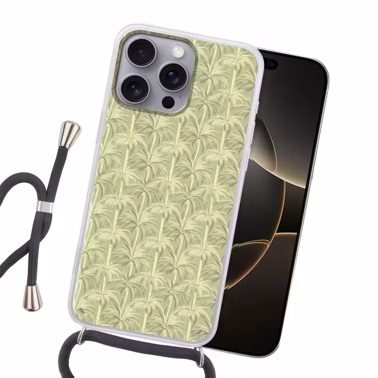 Palmwoud - Tropisch - Groen Hoesje iPhone 16 Pro Max met koord klein 804 -sfeer1