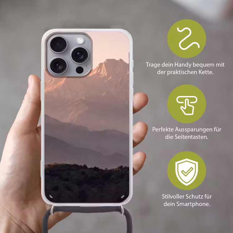 Panorama - Landschap - Bergen Hoesje iPhone 16 Pro Max met koord klein -sfeer2_DE