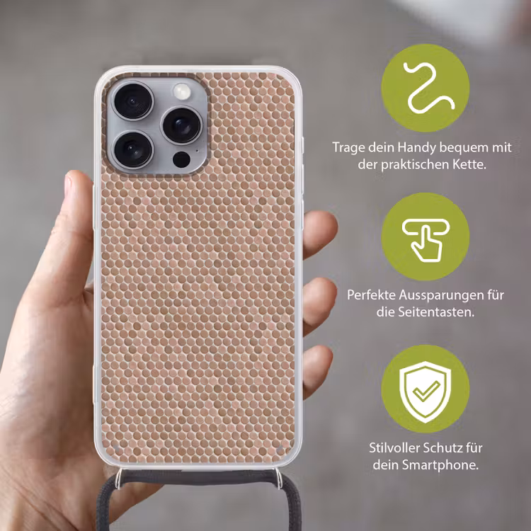 Penny - Mozaïek - Oudroze - Terracotta Hoesje iPhone 16 Pro Max met koord klein 804 -sfeer2_DE