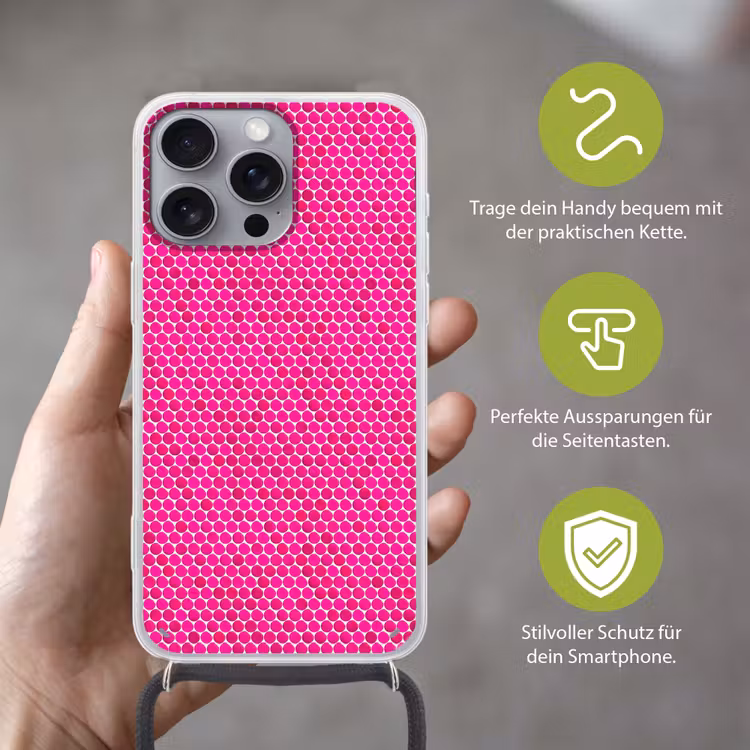 Penny - Mozaïek - Felroze Hoesje iPhone 16 Pro Max met koord klein 804 -sfeer2_DE