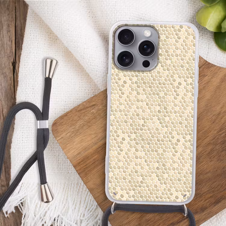 Penny - Mozaïek - Zand Hoesje iPhone 16 Pro Max met koord klein 804 -sfeer4