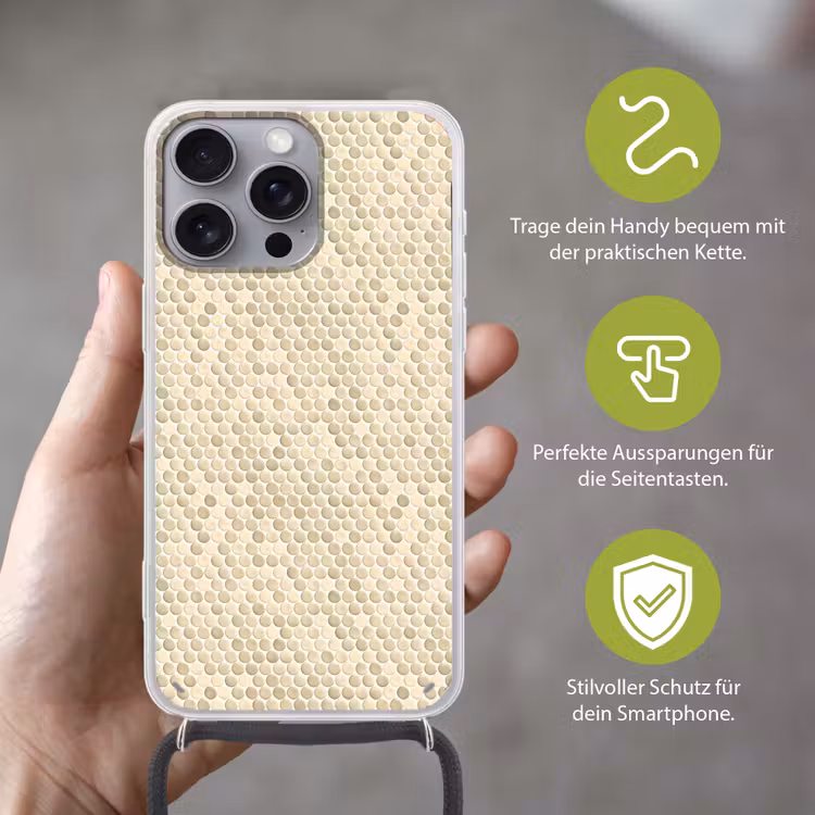 Penny - Mozaïek - Zand Hoesje iPhone 16 Pro Max met koord klein 804 -sfeer2_DE