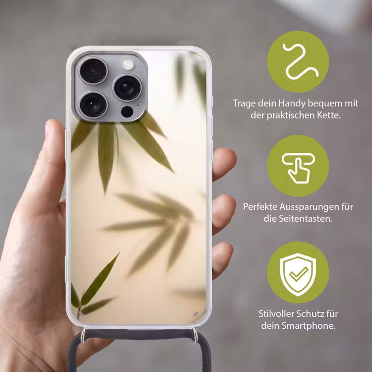 Planten - Bladeren - Natuur - Groen Hoesje iPhone 16 Pro Max met koord klein -sfeer2_DE