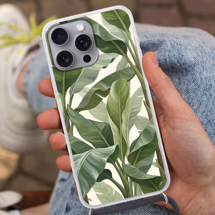 Planten - Bladeren - Tropisch - Groen Hoesje iPhone 16 Pro Max met koord klein -sfeer3