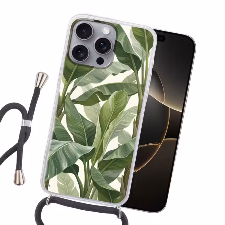 Planten - Bladeren - Tropisch - Groen Hoesje iPhone 16 Pro Max met koord klein -sfeer1