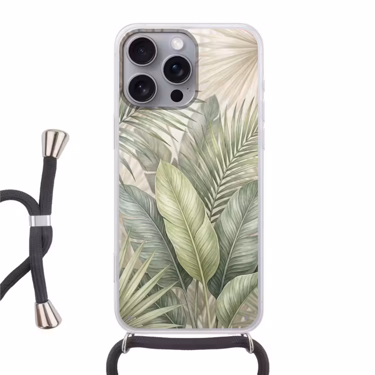 Planten - Tropisch - Bladeren - Groen - Natuur Hoesje iPhone 16 Pro Max met koord klein -3d