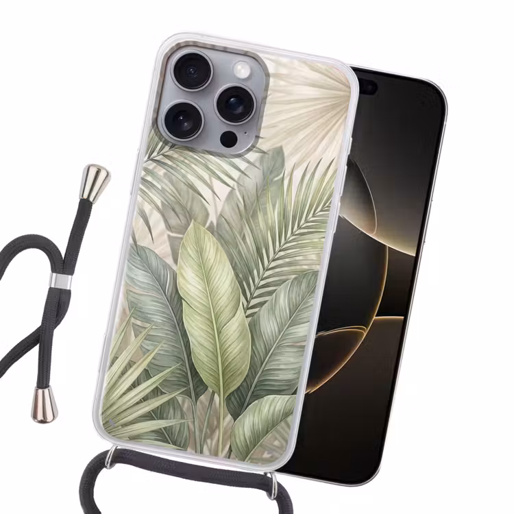 Planten - Tropisch - Bladeren - Groen - Natuur Hoesje iPhone 16 Pro Max met koord klein -sfeer1