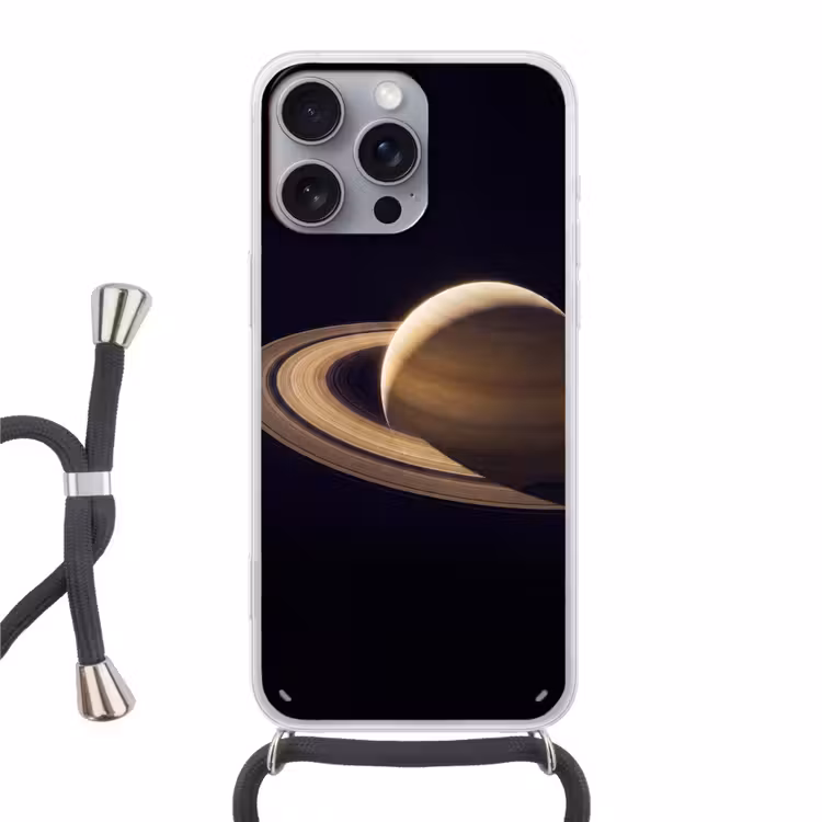 Handyhülle mit Band - Planet – Ringe – Weltraum - Planeet - Ringen - Ruimte Hoesje iPhone 16 Pro Max met koord klein