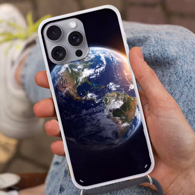 Handyhülle mit Band - Planet – Weltraum – Kosmos - Planeet - Ruimte - Kosmos Hoesje iPhone 16 Pro Max met koord klein
