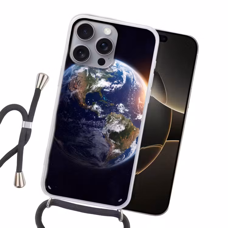 Handyhülle mit Band - Planet – Weltraum – Kosmos - Planeet - Ruimte - Kosmos Hoesje iPhone 16 Pro Max met koord klein